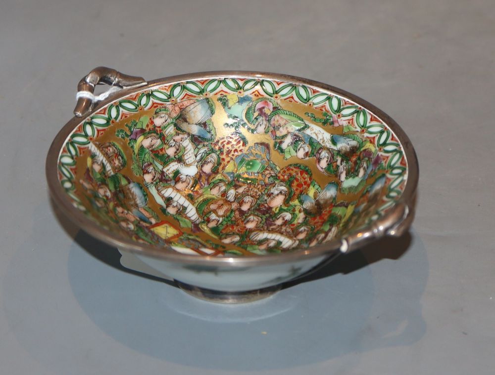 A Japanese kulaui silver mounted dish